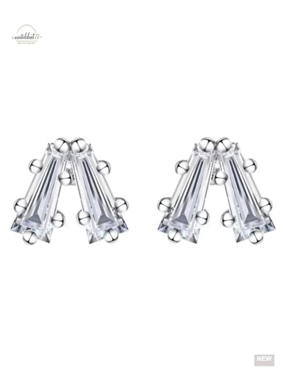 Moissanite Stud Earrings, DF/VVS Clarity, Sterling Silver, 18K White Gold Plated